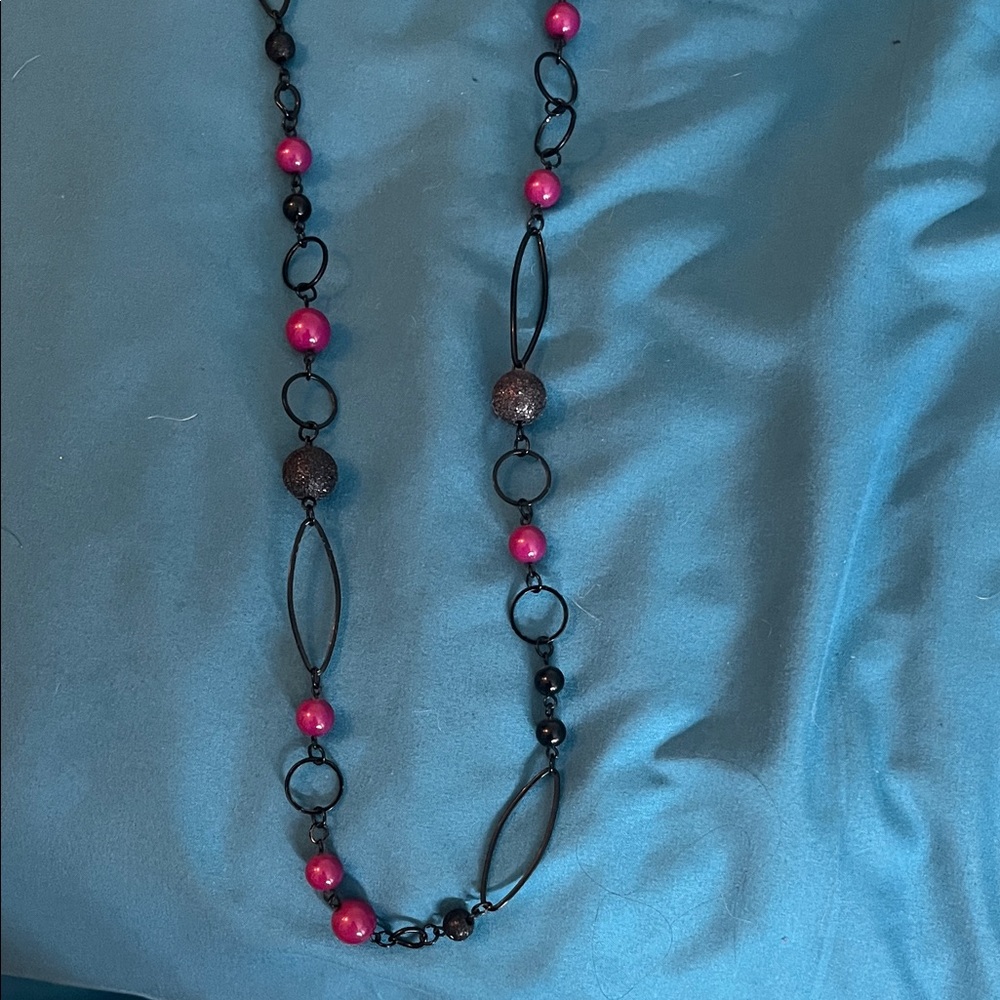 Elegant Pink and Black Necklace